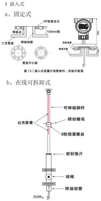 夾套靶式流量計固定式尺寸圖